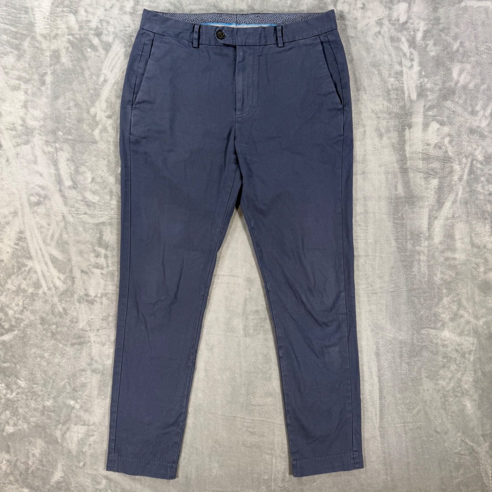 Bonobos Slim Taper Chino Pants Mens Size 33x32 Steel Blue Cotton Stretch